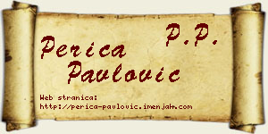 Perica Pavlović vizit kartica